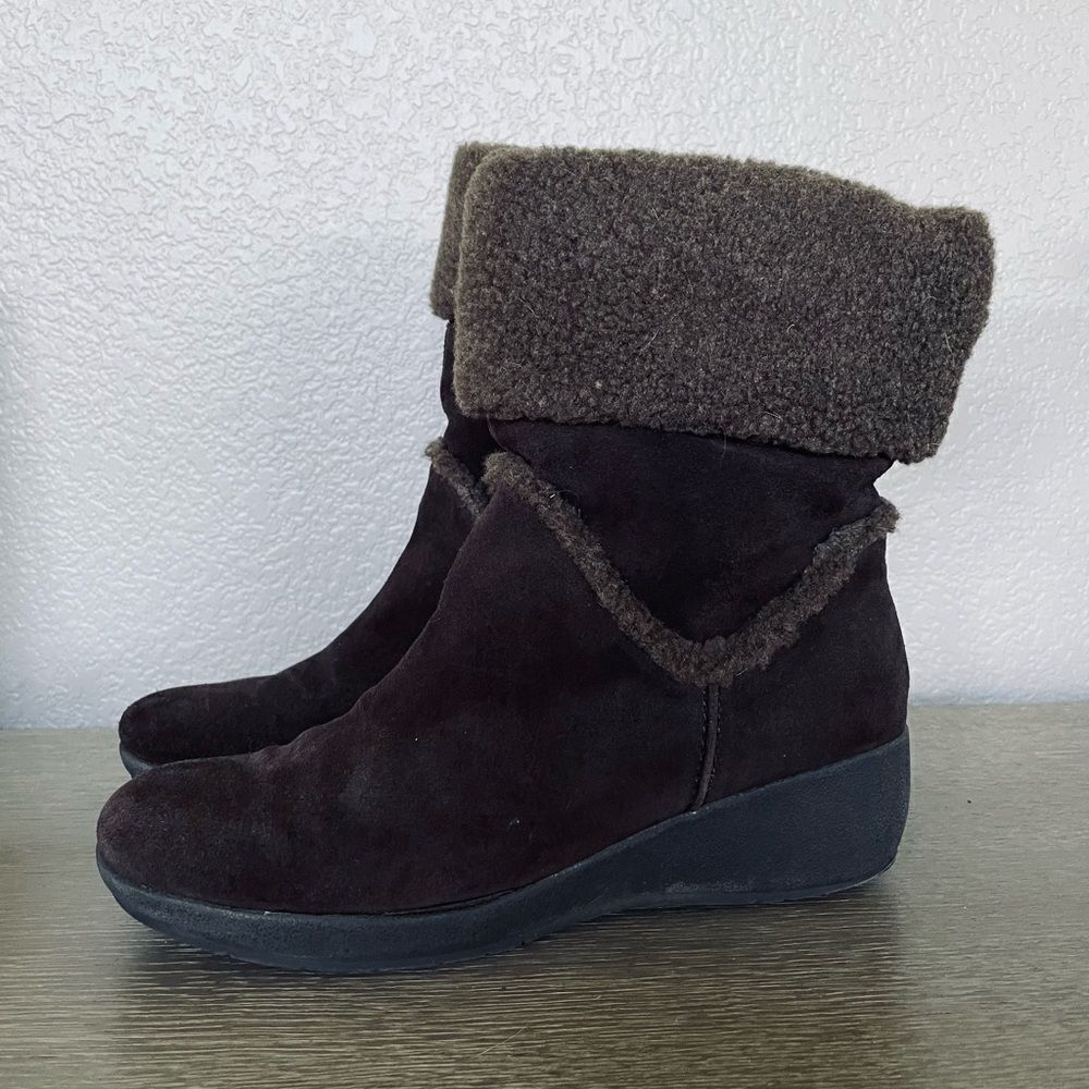 Easy Spirit Brown Suede Leather Sherpa Winter Boots 10 - Picture 4 of 8